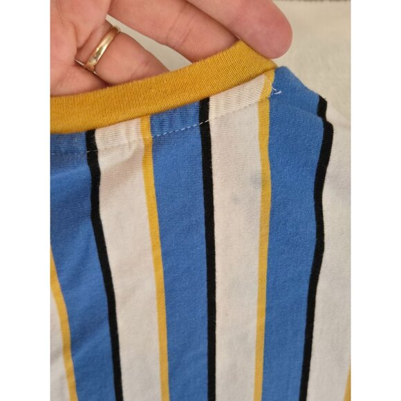 Nickelodeon SpongeBob Blue Yellow Striped T-Shirt Embroidered Bob, Boys Large - Picture 12 of 13